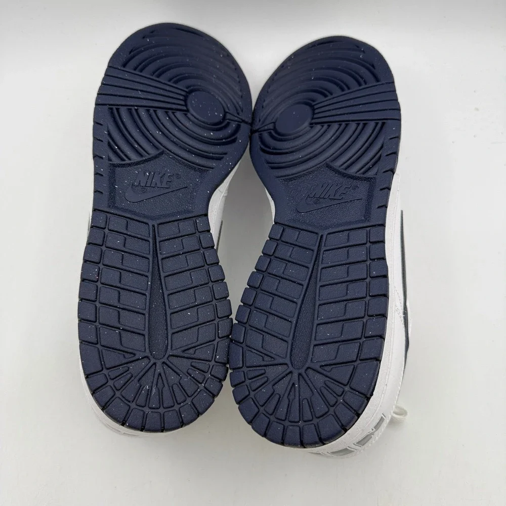Nike Big Nike Low Shoes Mens Size 13 White Midnight Navy Basketball 355152-140